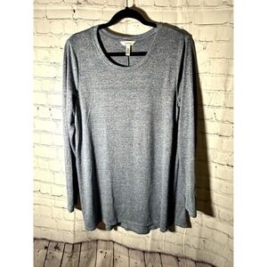 SOMA LADIES BLUE AND GRAY STRIPED LONG SLEEVE TUNIC (M) NEVER WORN, NO TAGS D-74